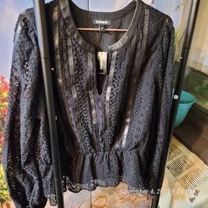 Express Black Lace Women's Top